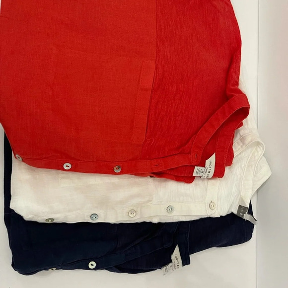 3 Lucky Brand Tops Blouses Sz M Red White & Blue - Picture 11 of 13